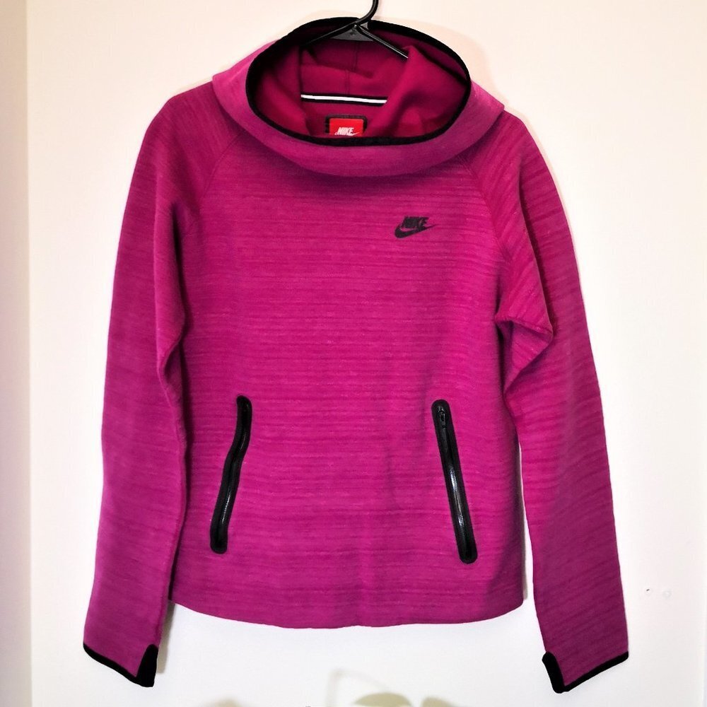Nike Funnel Neck Hoodie Sweatshirt - Women | Color: Pink | Size: L